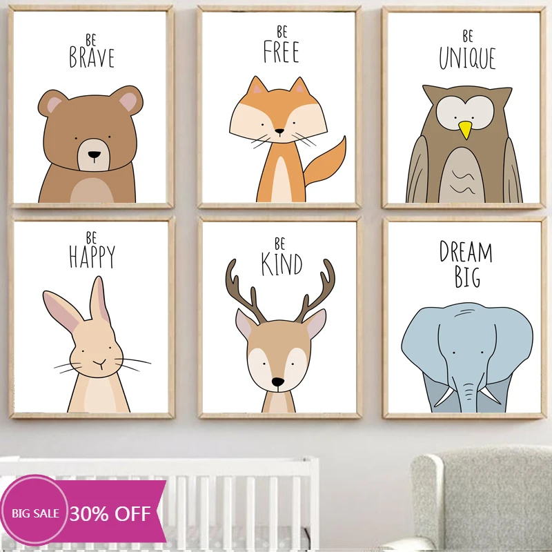 Deer Elephant Fox Bear Rabbit Owl Nursery Nordic Posters and Prints Murals Baby Room Decoration Canvas Paintings
Deer Elephant Fox Bear Rabbit Owl Nursery Nordic Posters and Prints Murals Baby Room Decoration Canvas Paintings