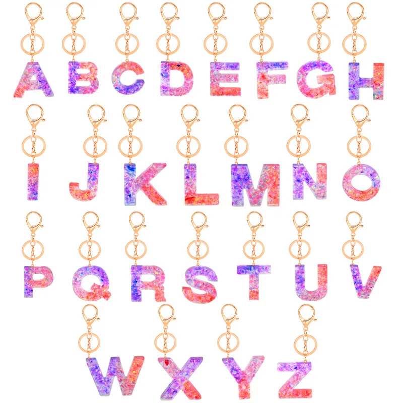 Europe and America Creative Personality 26 English Letters Transparent Resin Epoxy Sequined Letters Keychain for Men and Women
Europe and America Creative Personality 26 English Letters Transparent Resin Epoxy Sequined Letters Keychain for Men and Women