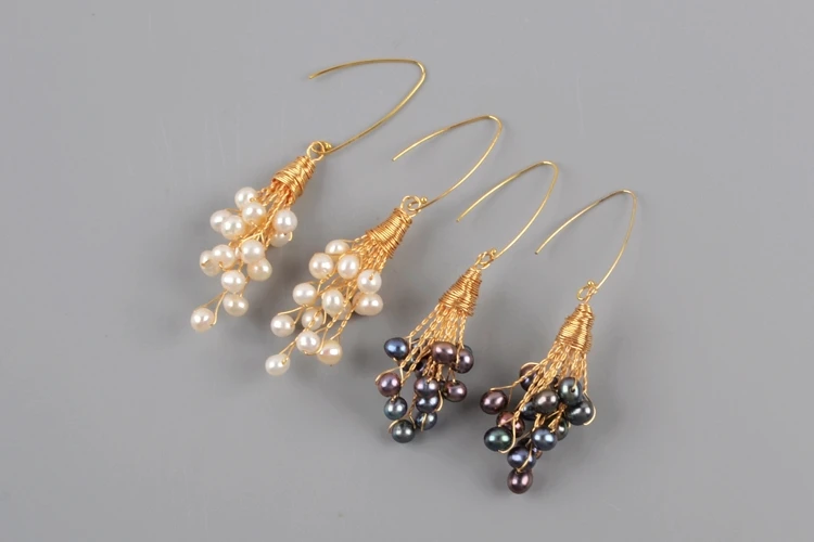 BOROSA 4Pairs Natural Pearl Earrings Irregular Baroque Pearl Dangle Earring Fashion Gold Wire Wrapped Earrings Jewelry WX1278-E 
BOROSA 4Pairs Natural Pearl Earrings Irregular Baroque Pearl Dangle Earring Fashion Gold Wire Wrapped Earrings Jewelry WX1278-E