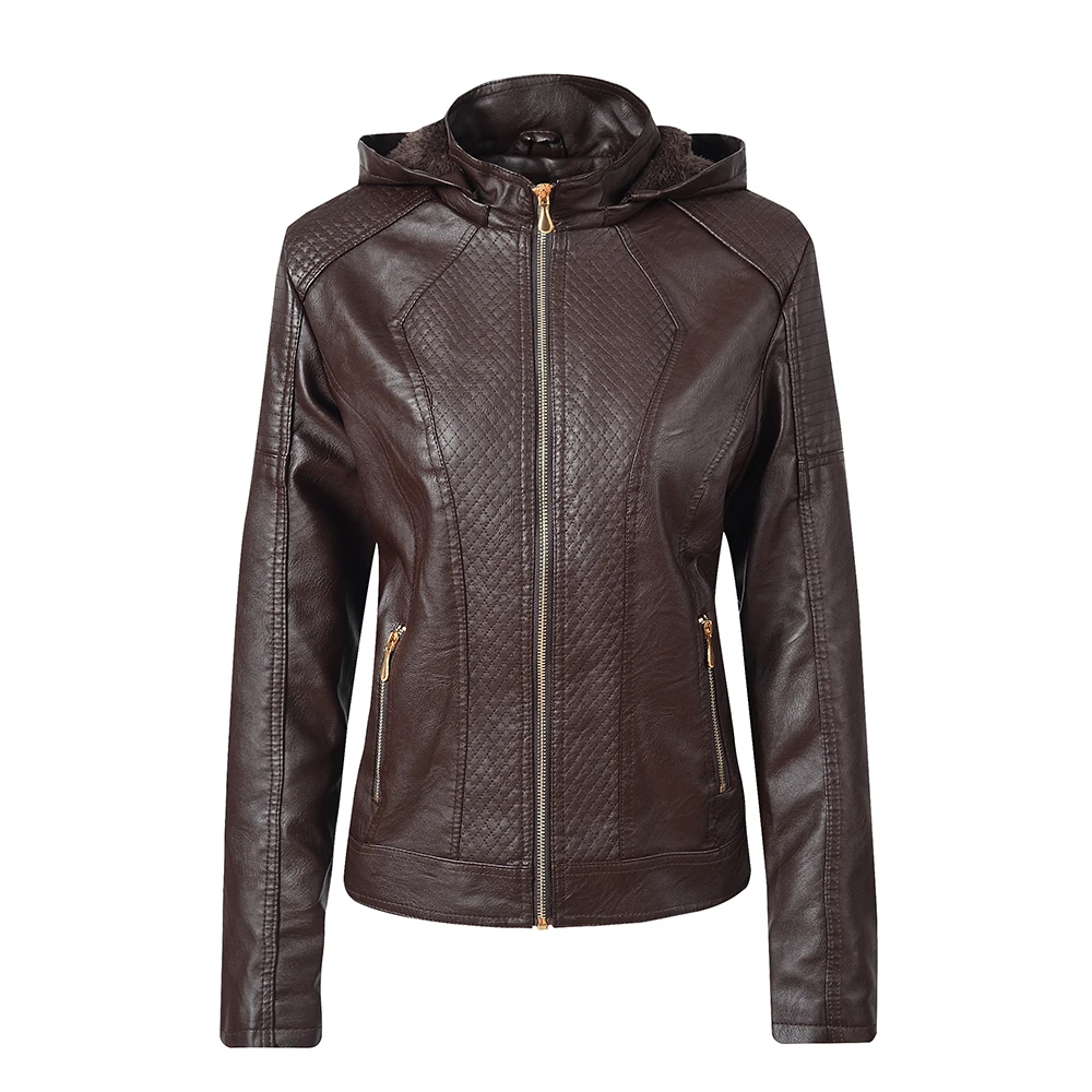 Women ladies tops thick Winter Warm Zipper PU Hooded Coat Short leather Jacket Slim Biker Parka Outerwear female tops
Women ladies tops thick Winter Warm Zipper PU Hooded Coat Short leather Jacket Slim Biker Parka Outerwear female tops