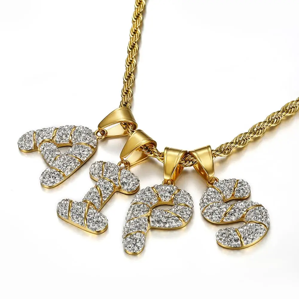 Iced Out CZ 26 Letters Necklaces Gold Color Stainless Steel Initial Alphabet Pendant Tennis Chain Fashion Jewelry Dropshipping
Iced Out CZ 26 Letters Necklaces Gold Color Stainless Steel Initial Alphabet Pendant Tennis Chain Fashion Jewelry Dropshipping