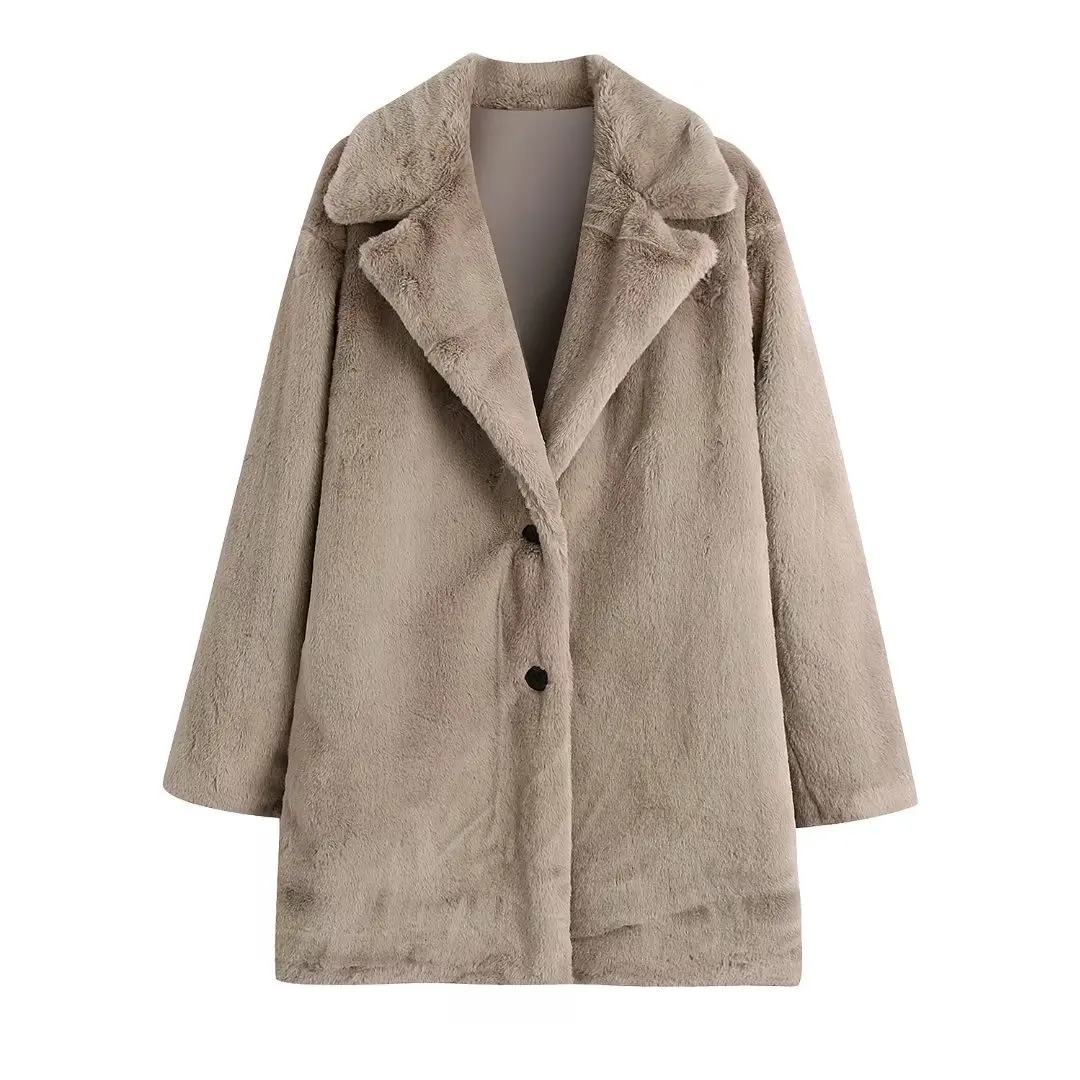 Willshela Women Fashion Faux Fur Coat Long Sleeves Lapel Collar In-seam Side Pockets Front Buttons Elegant Lady Long Jacket
Willshela Women Fashion Faux Fur Coat Long Sleeves Lapel Collar In-seam Side Pockets Front Buttons Elegant Lady Long Jacket