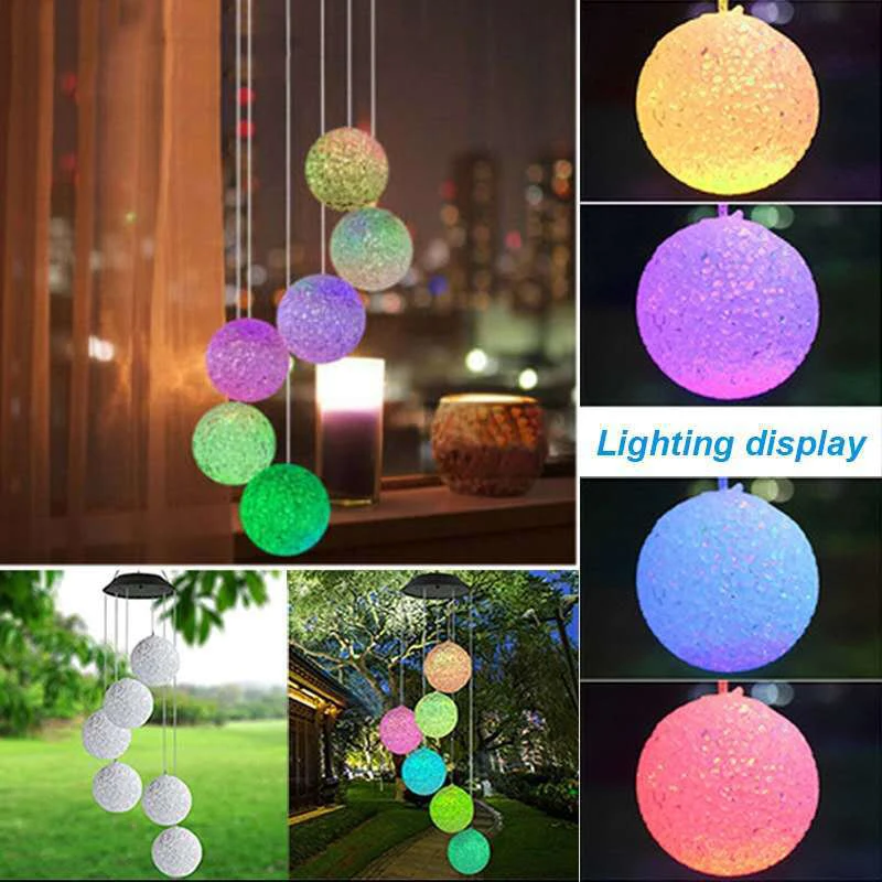 Waterproof Solar Ball Lights Color-changing Ball Wind Chimes Lamp LED Decorative Outdoor Light String IP65 0.6W JA55
Waterproof Solar Ball Lights Color-changing Ball Wind Chimes Lamp LED Decorative Outdoor Light String IP65 0.6W JA55