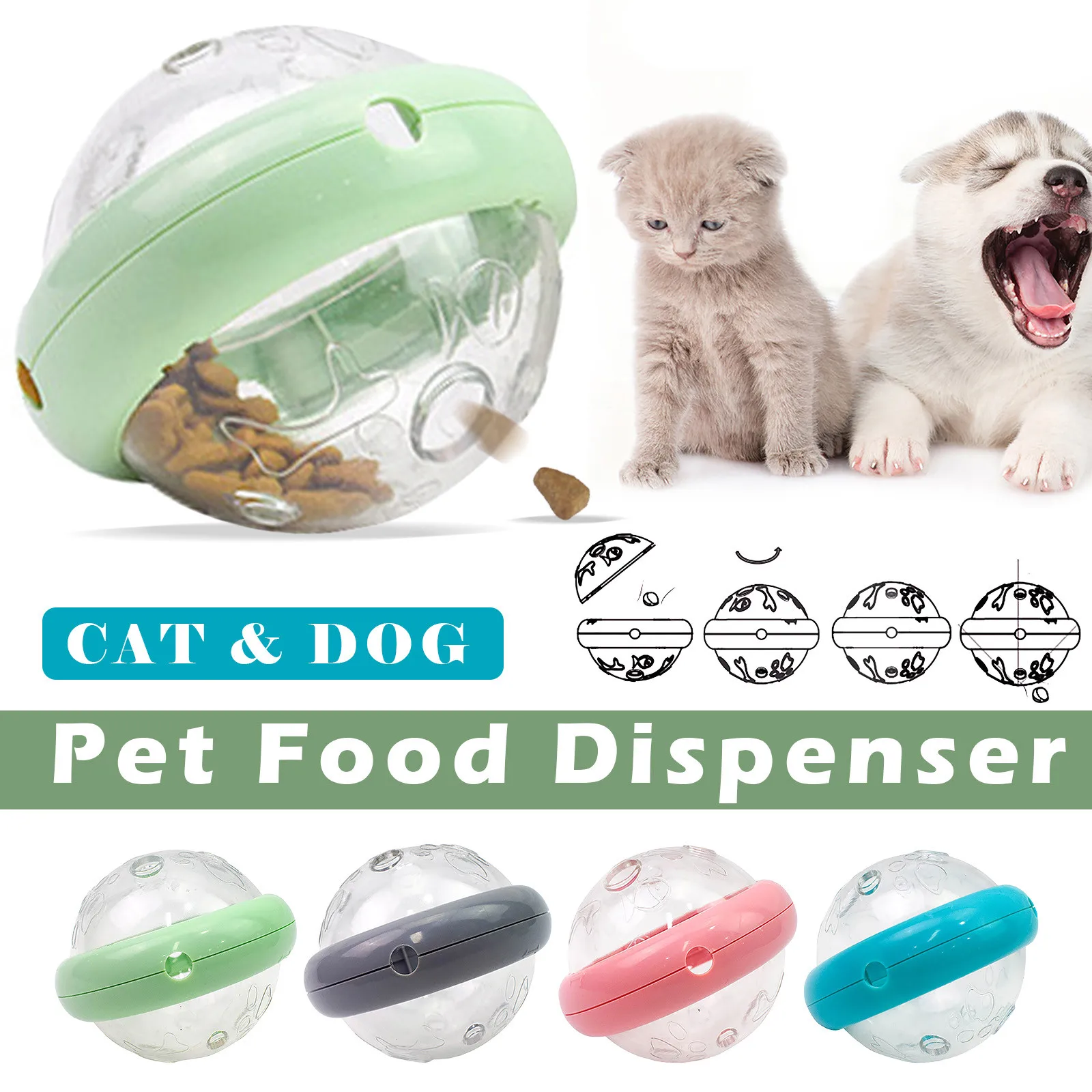 1PC ABS+PC Pet Dog Toy Food Dispenser Ball Cat Tumbler Pet Food Slow Food Pet Dog Toy Food Supplies honden speeltjes w1
1PC ABS+PC Pet Dog Toy Food Dispenser Ball Cat Tumbler Pet Food Slow Food Pet Dog Toy Food Supplies honden speeltjes w1