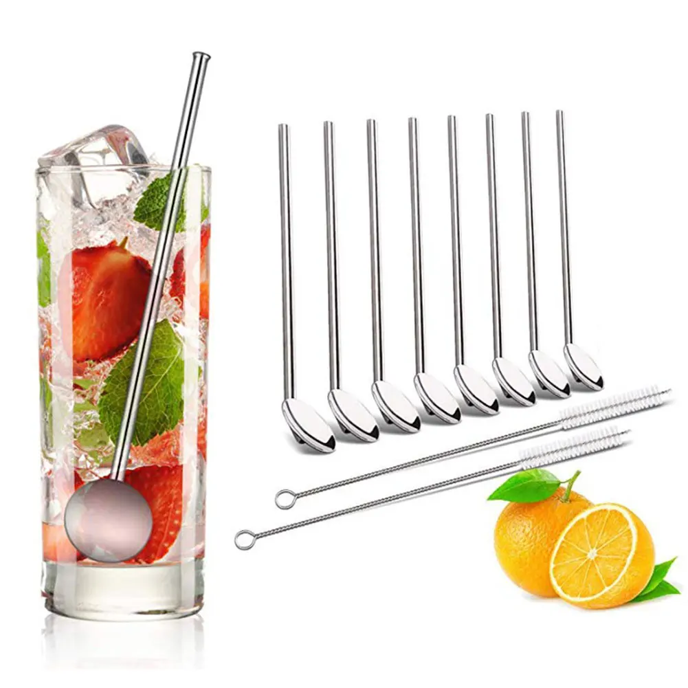 10pcs Reusable Stainless Steel Straw Spoon Coffee Juice Cocktail Stirring Straw Spoon Portable Ice Cream Spoon Bar Accessories
10pcs Reusable Stainless Steel Straw Spoon Coffee Juice Cocktail Stirring Straw Spoon Portable Ice Cream Spoon Bar Accessories