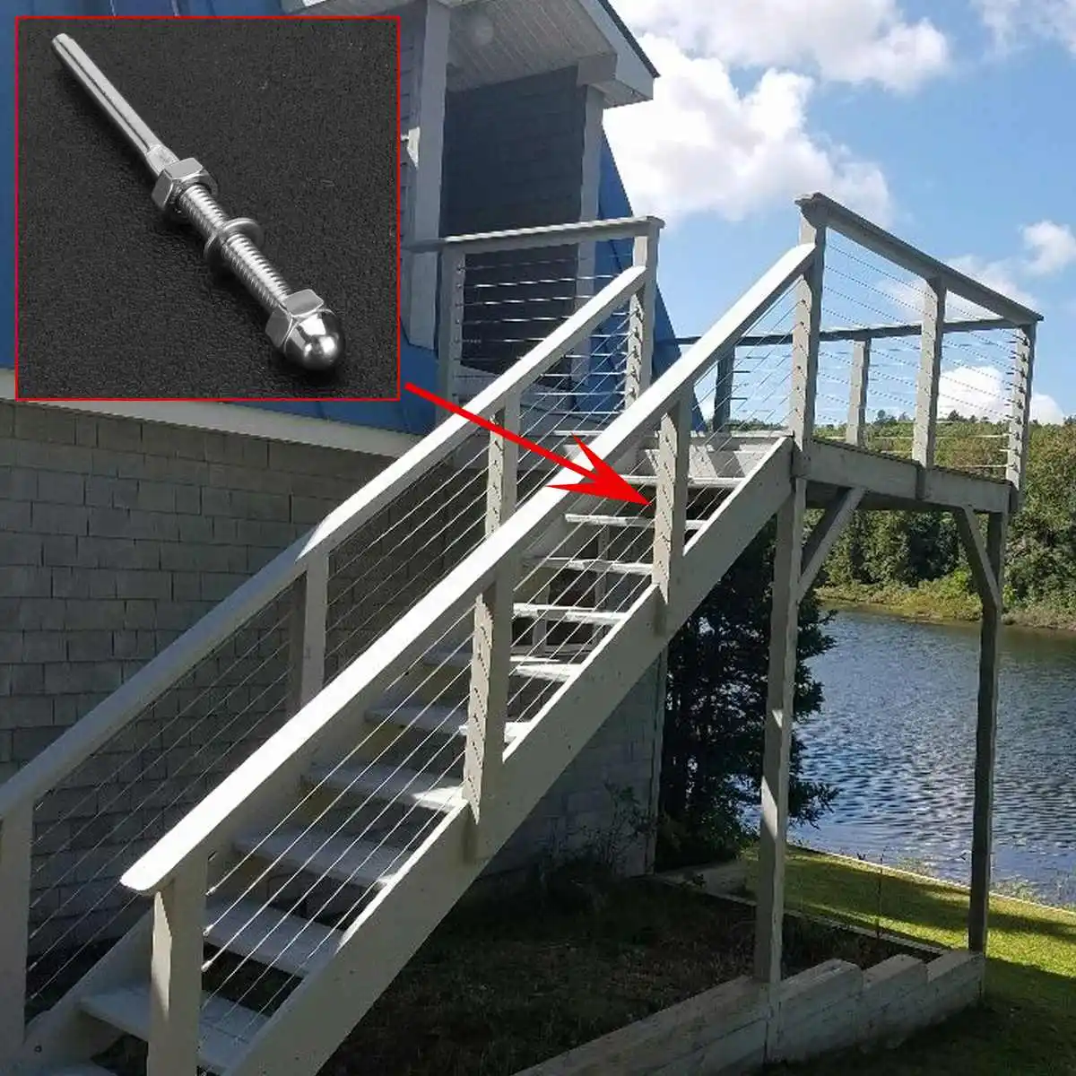 60 Pairs Stainless Steel 316 Grade Cable Railing Threaded Stud Tensioner Receiver & Flat Head Stemball Terminal for 1/8 Cable
60 Pairs Stainless Steel 316 Grade Cable Railing Threaded Stud Tensioner Receiver & Flat Head Stemball Terminal for 1/8 Cable