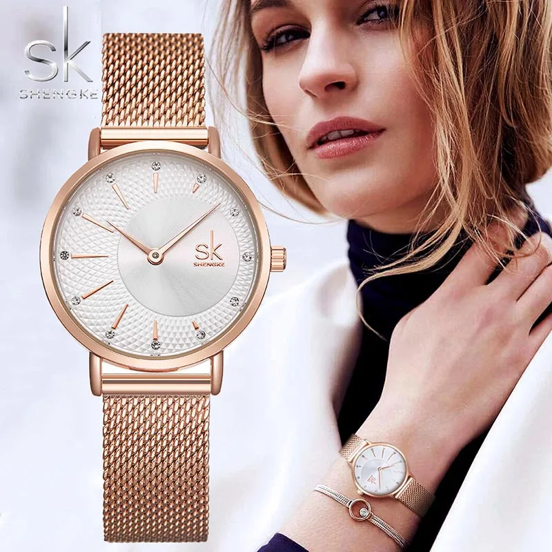 

SK/Для женщин часы лучший бренд класса люкс 2019 розовое золото Для женщин часы-браслет для женщин наручные часы zegarek damski часы женские montre