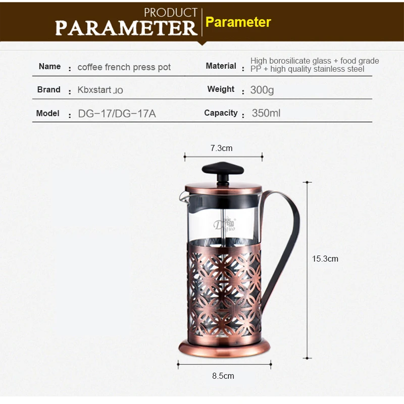 Coffee Press Pot Stainless Steel Tea Maker Household Coffee Pot Manual Coffee Machine 350ML
Coffee Press Pot Stainless Steel Tea Maker Household Coffee Pot Manual Coffee Machine 350ML