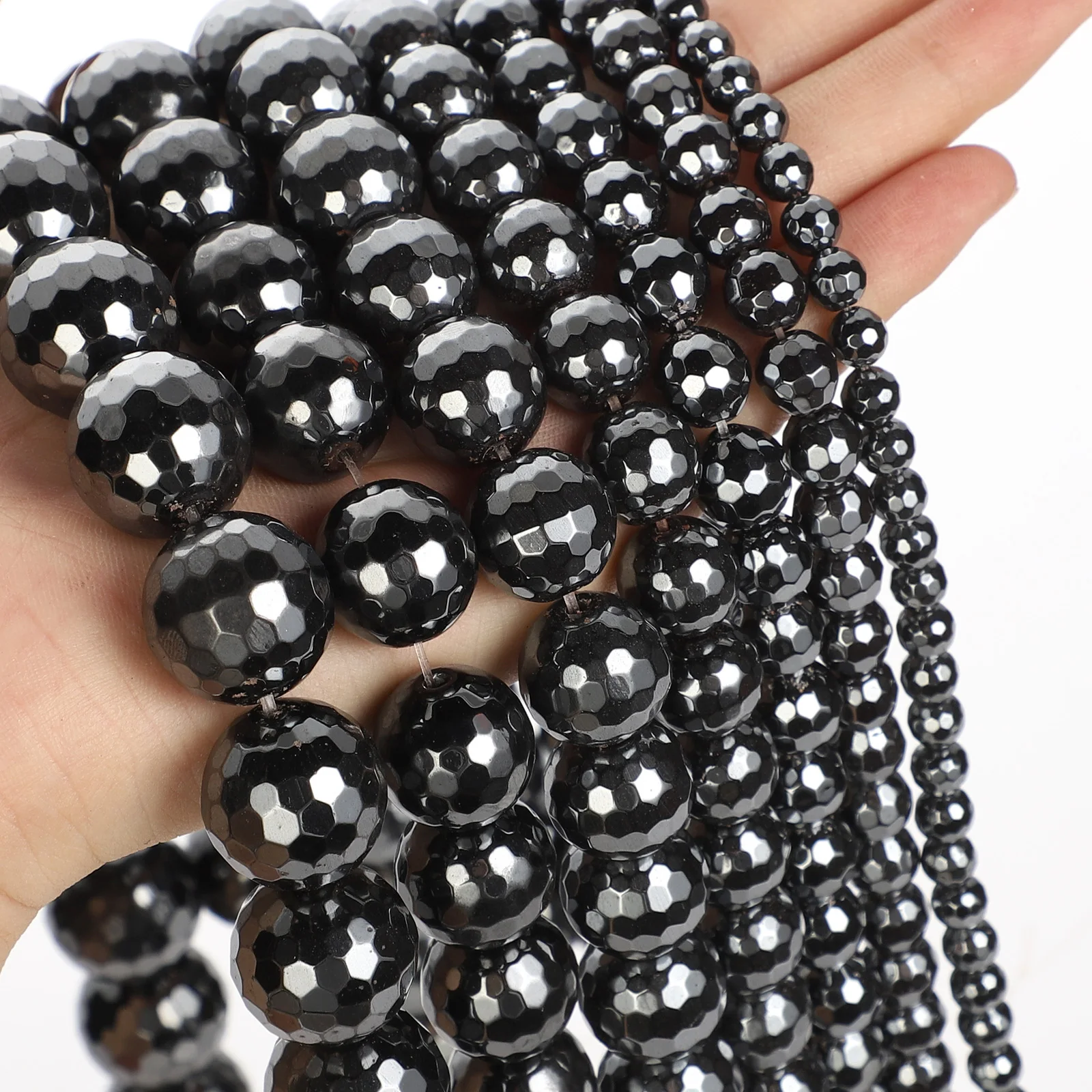 Faceted Hematite Beads Black Natural Stone Beads Round Loose Beads For Jewelry Making DIY Bracelet Accessories 4-14mm
Faceted Hematite Beads Black Natural Stone Beads Round Loose Beads For Jewelry Making DIY Bracelet Accessories 4-14mm