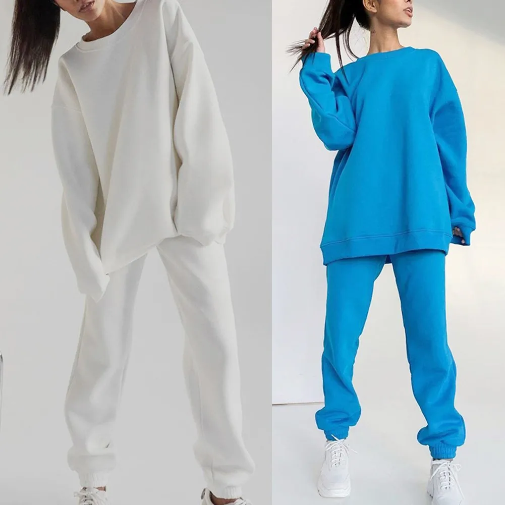 Women Sweatshirts Sets Pants Casual Suits Sweatpants Trousers Hoodie Clothing Add Velvet Keep Warm Fashion Outdoor Sports Set
Women Sweatshirts Sets Pants Casual Suits Sweatpants Trousers Hoodie Clothing Add Velvet Keep Warm Fashion Outdoor Sports Set