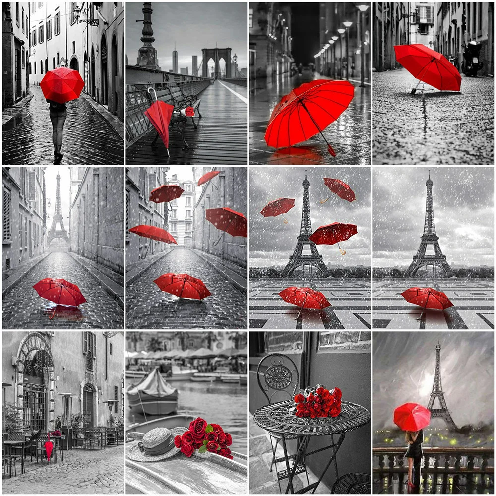 HUACAN 5D Diamond Embroidery Tower DIY Full Square Diamond Painting Black Red Mosaic Rhinestone Umbrella Decoration
HUACAN 5D Diamond Embroidery Tower DIY Full Square Diamond Painting Black Red Mosaic Rhinestone Umbrella Decoration