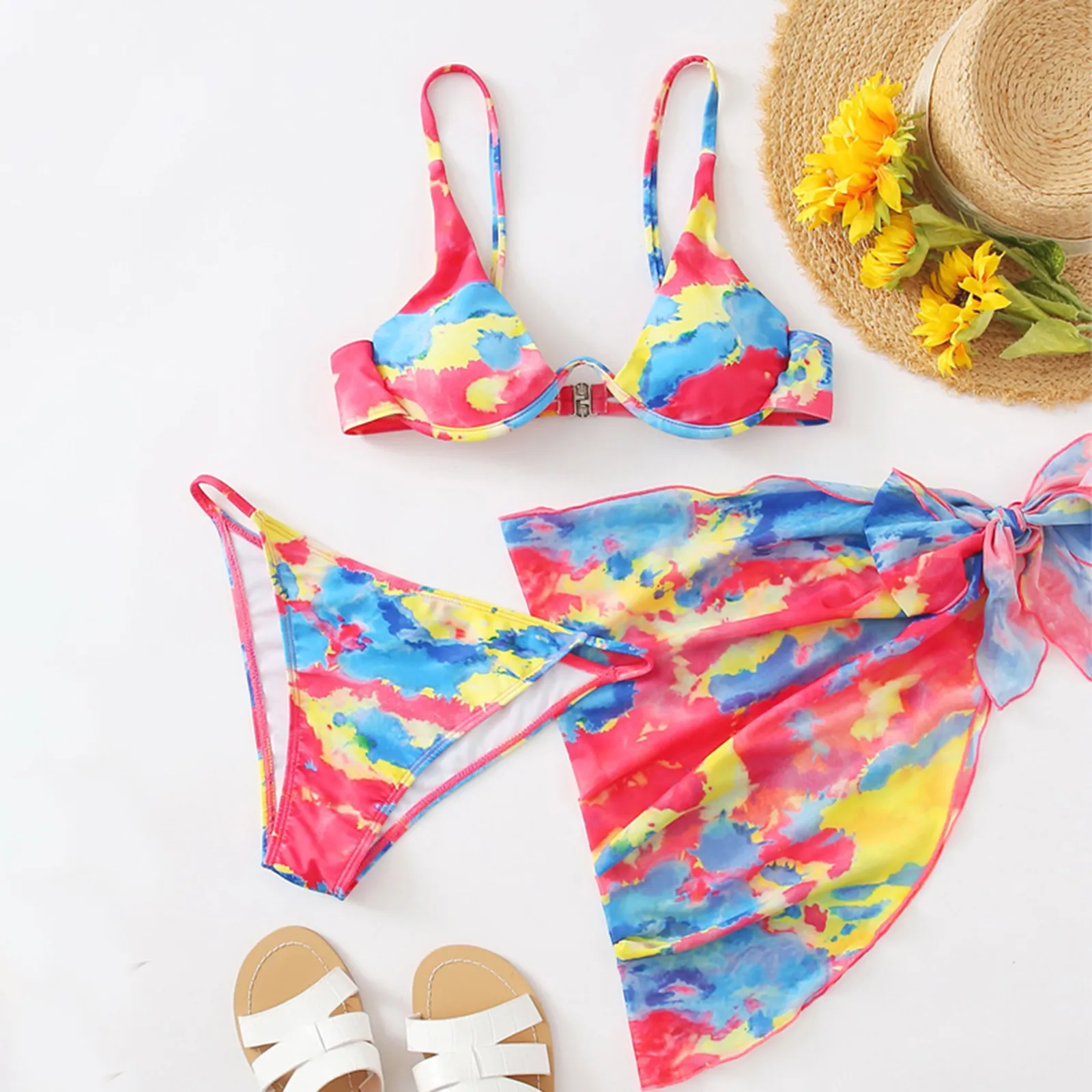 Three-piece Swimsuit Women's new fashion tube top sexy split printing open back bikini swimsuit Swimwear Swimming Suit For Women
Three-piece Swimsuit Women's new fashion tube top sexy split printing open back bikini swimsuit Swimwear Swimming Suit For Women
