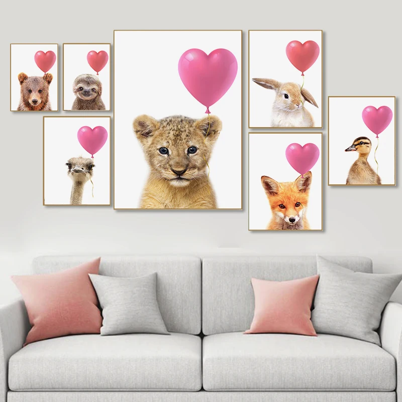 Nursery Wall Art Poster Print Bubble Animals Canvas Painting Decoration Baby Girl Bedroom Heart Balloon Decorative Picture Art
Nursery Wall Art Poster Print Bubble Animals Canvas Painting Decoration Baby Girl Bedroom Heart Balloon Decorative Picture Art