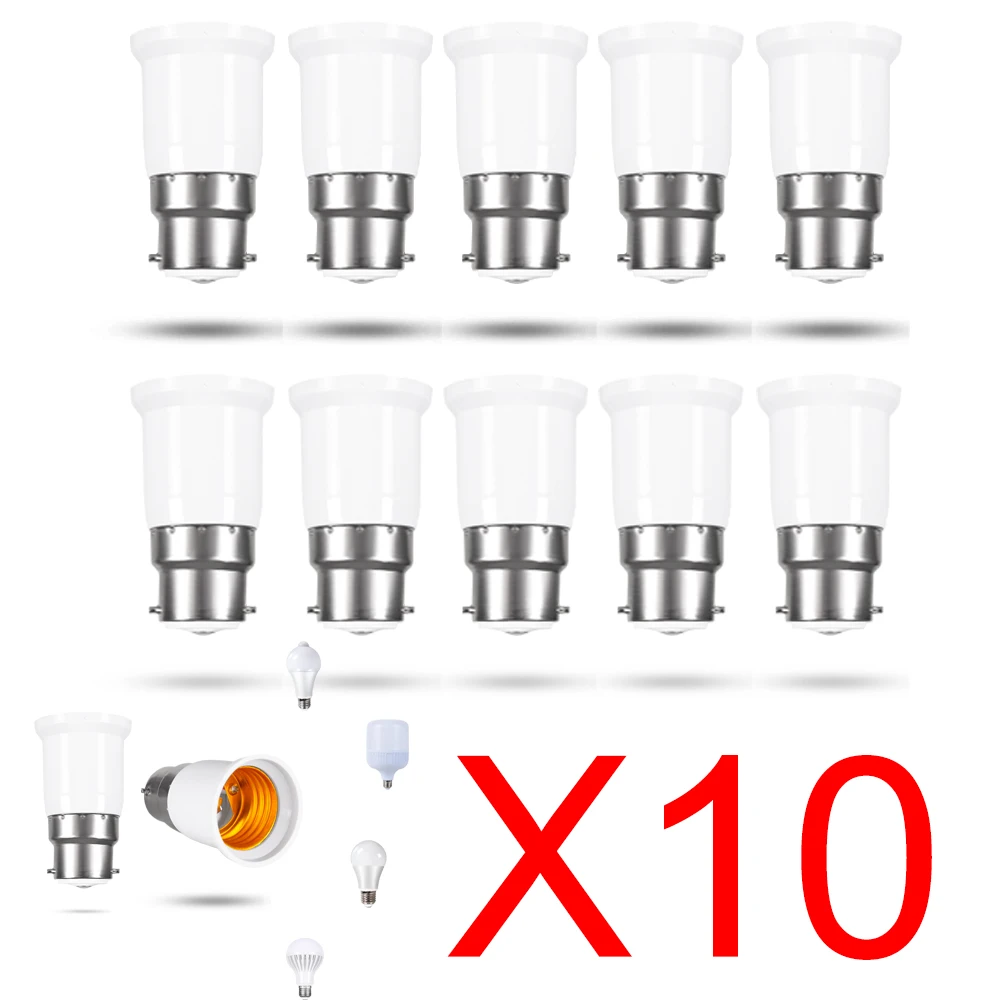 10PCS LED base bulb socket B22 to E27 converter distributor adapter e27 fireproof material for E27 interface bulb home lighting
10PCS LED base bulb socket B22 to E27 converter distributor adapter e27 fireproof material for E27 interface bulb home lighting