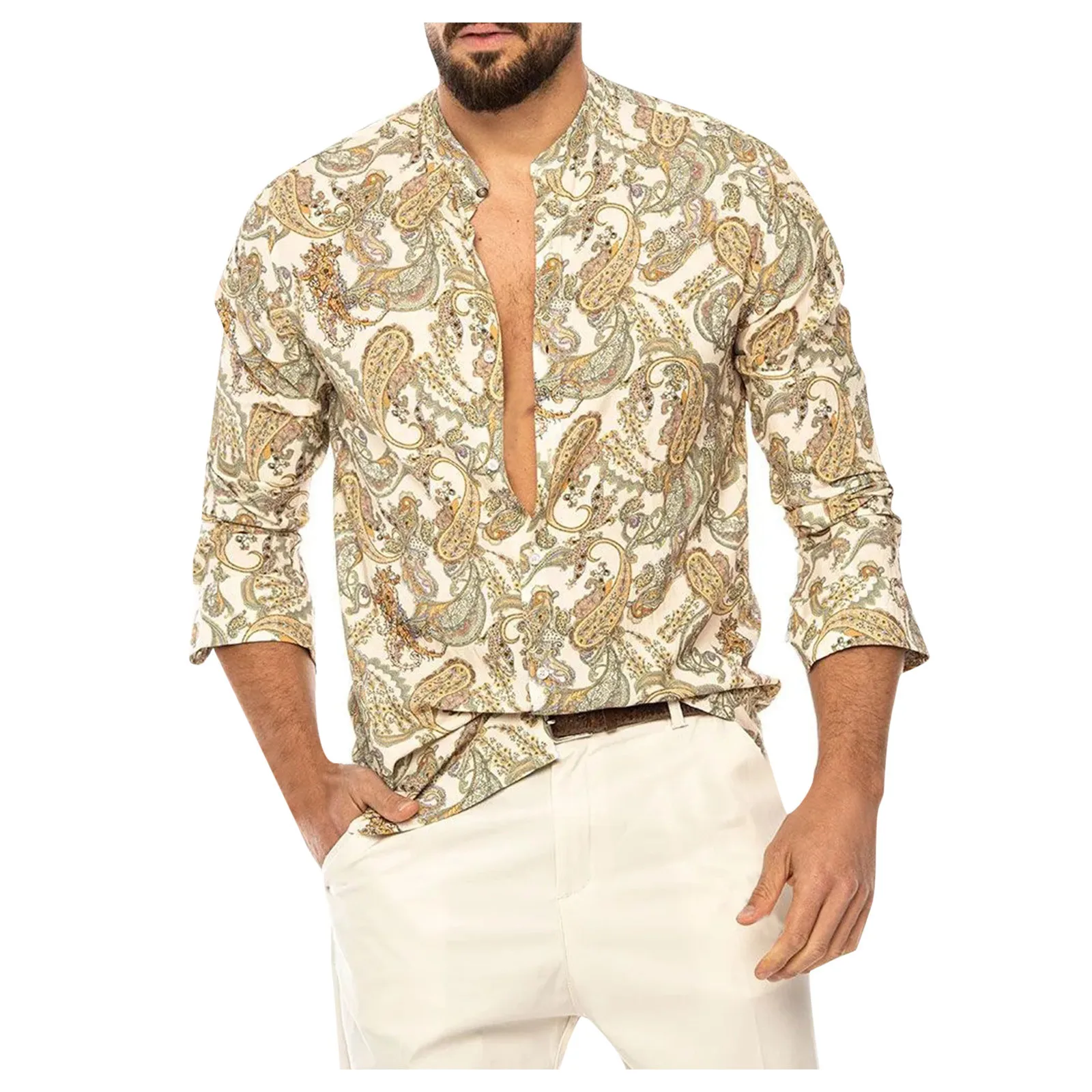 Floral Shirt Men's 2021 Casual Beach Print Stand Collar Shirt Long Sleeve Button Tops Men Hawaiian Shirt Plus Size Chemise Homme
Floral Shirt Men's 2021 Casual Beach Print Stand Collar Shirt Long Sleeve Button Tops Men Hawaiian Shirt Plus Size Chemise Homme