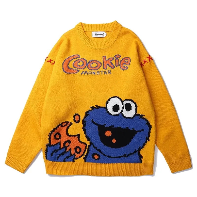 2022 Japanese Harajuku Retro Cute Sesame Street Sweater Women Loose Cartoon Anime Jumper Sweater Men Street Clothing Top
2022 Japanese Harajuku Retro Cute Sesame Street Sweater Women Loose Cartoon Anime Jumper Sweater Men Street Clothing Top