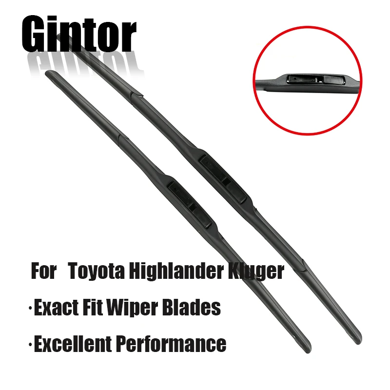 

Gintor Auto Car Wiper Front Wiper Blades Set For Toyota Highlander Kluger XU40 XU50 2008 - 2019 Windshield Windscreen 26"20"