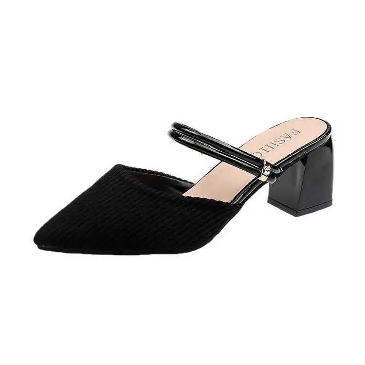 Baotou half drag women's summer middle heel thick heel pointed two wear women's shoes 2021 new Korean shoes
Baotou half drag women's summer middle heel thick heel pointed two wear women's shoes 2021 new Korean shoes