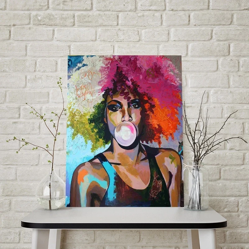 Abstract Bubble Gum Girl African Woman Oil Painting on Canvas Posters and Prints Scandinavian Wall Art Picture for living room
Abstract Bubble Gum Girl African Woman Oil Painting on Canvas Posters and Prints Scandinavian Wall Art Picture for living room