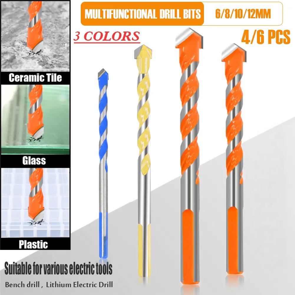 4/6Pcs High Quality Drill Bits Construction Ceramic Triangle Drill Bit Set For Ceramic Tile Concrete Glass Marble 4-12mm
4/6Pcs High Quality Drill Bits Construction Ceramic Triangle Drill Bit Set For Ceramic Tile Concrete Glass Marble 4-12mm