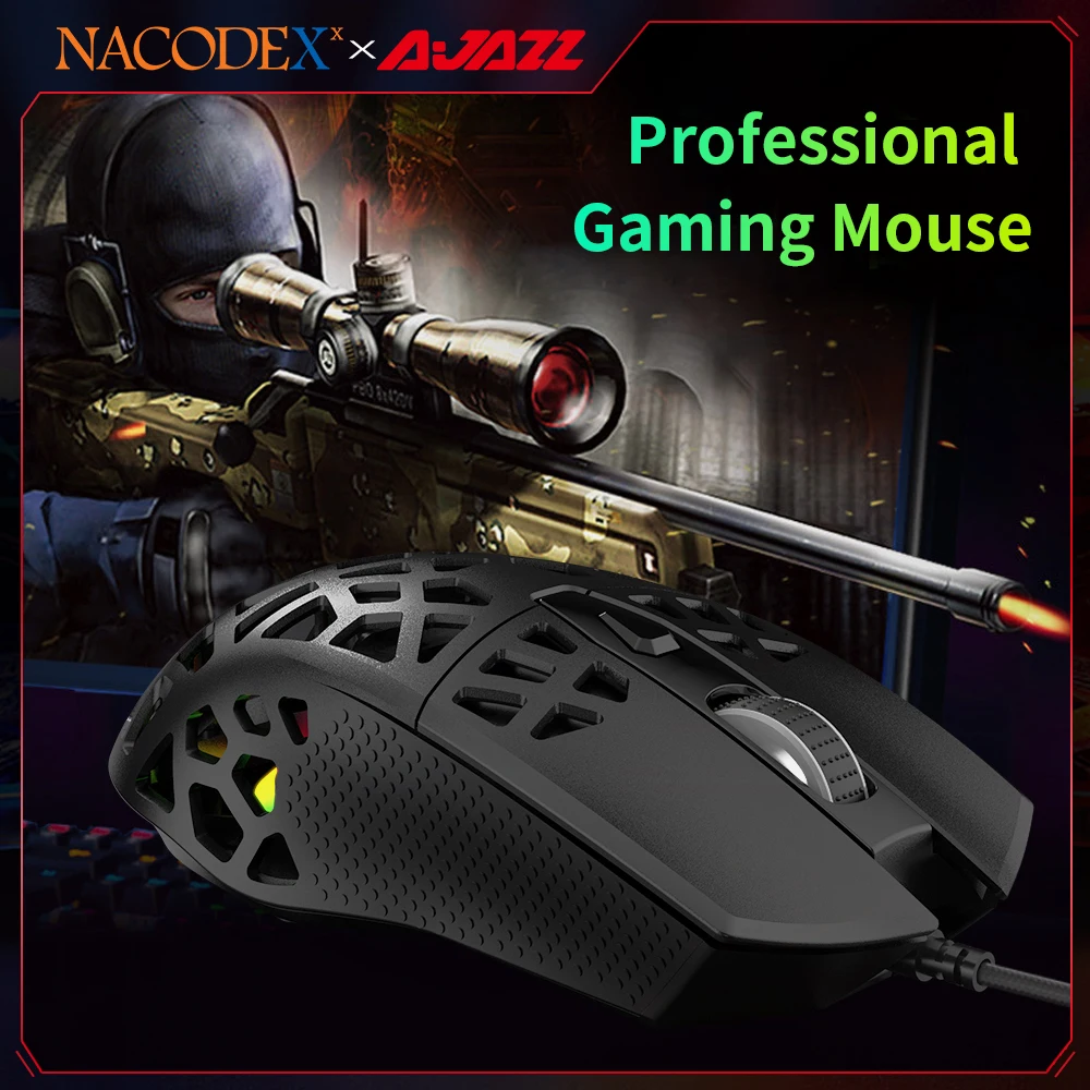 AJAZZ NACODEX AJ339 Новая легкая симметричная эргономичная игровая мышь с сотовым дизайном RGB для геймеров компьютерная мышь
AJAZZ NACODEX AJ339 Новая легкая симметричная эргономичная игровая мышь с сотовым дизайном RGB для геймеров компьютерная мышь