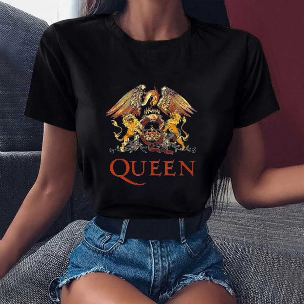 Freddie Mercury T-Shirt Ladies Clothing Queen Band T Shirt Summer Harajuku Top Women Tshirt Tumbler Tops Tees Streetwear | Женская