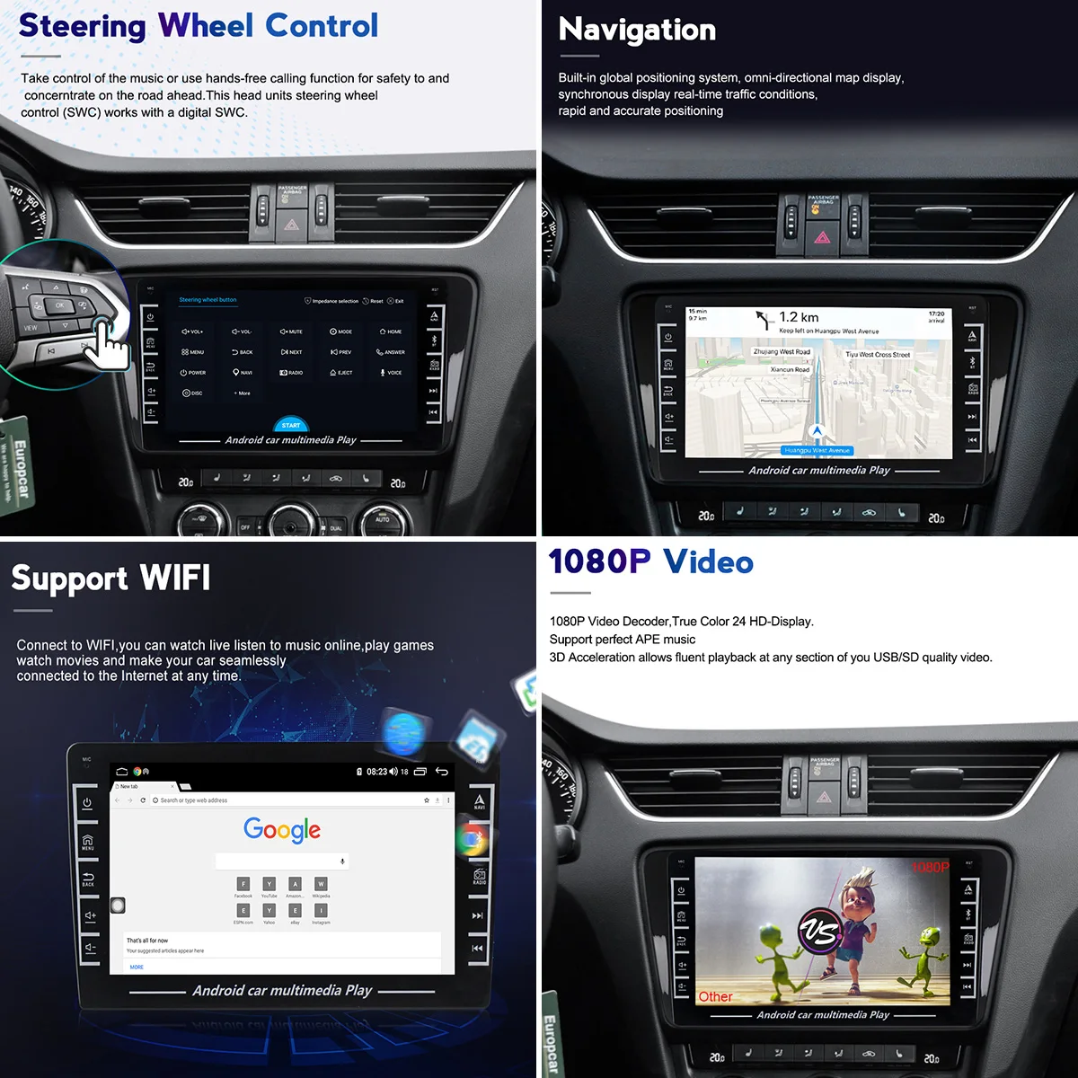 Автомобильный радиоприемник на Android с IPS экраном для Volkswagen VW Passat B7 B6 B5 MK4 Magotan