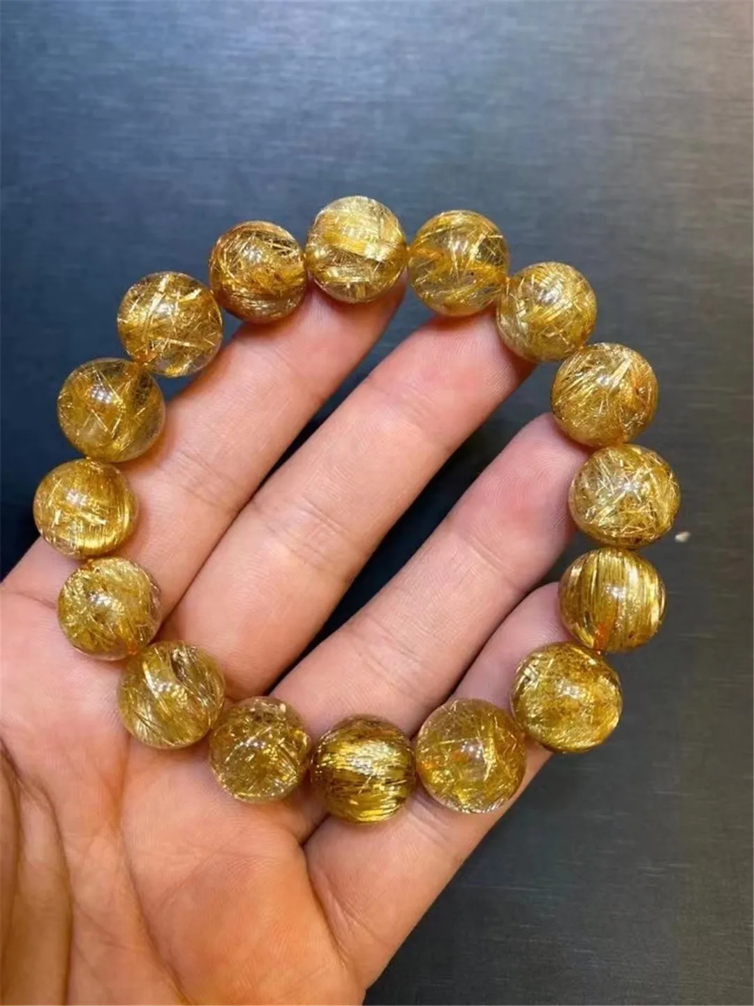 Natural Gold Rutilated Quartz Bracelet Jewelry For Women Man Healing Wealth Luck Crystal 13mm Beads Stretch AAAAA Certificate
Natural Gold Rutilated Quartz Bracelet Jewelry For Women Man Healing Wealth Luck Crystal 13mm Beads Stretch AAAAA Certificate