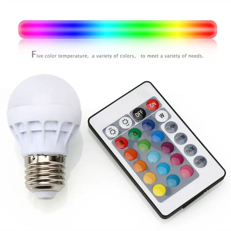 ZL Energy-saving 16 Color Changing Magic Light E27 3W RGB LED Lamp Bulb Infrared Remote Control Light Bulb
ZL Energy-saving 16 Color Changing Magic Light E27 3W RGB LED Lamp Bulb Infrared Remote Control Light Bulb