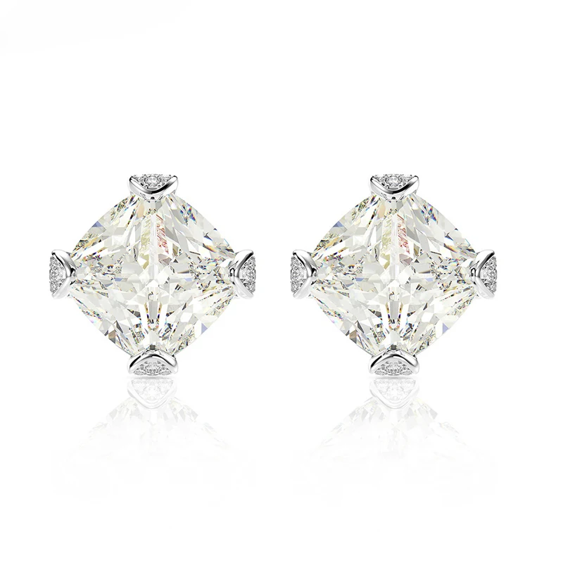 Luxury 100% 925 Sterling Silver Created 5*7mm Square Wedding Earrings For Women Pass Diamond Test Simple Party Fine Jewelry Gift
Luxury 100% 925 Sterling Silver Created 5*7mm Square Wedding Earrings For Women Pass Diamond Test Simple Party Fine Jewelry Gift