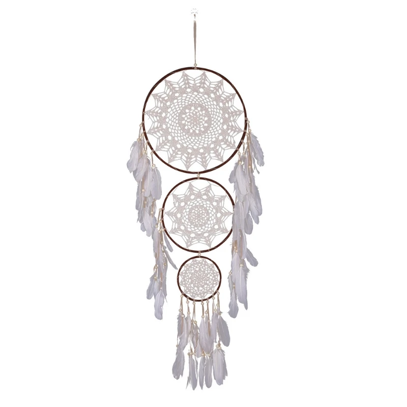 E8BD 3 Circles Dream Catcher with Feather Traditional Wall Hanging Decor Car Ornament
E8BD 3 Circles Dream Catcher with Feather Traditional Wall Hanging Decor Car Ornament