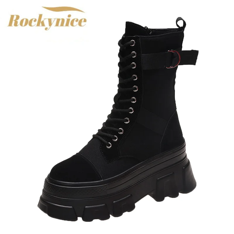 Trendy Boots Women High Top Sneakers Platform 8CM Ankle Boots Femme Chaussures Height Increase Outdoor Sports Motorcycle Shoes
Trendy Boots Women High Top Sneakers Platform 8CM Ankle Boots Femme Chaussures Height Increase Outdoor Sports Motorcycle Shoes