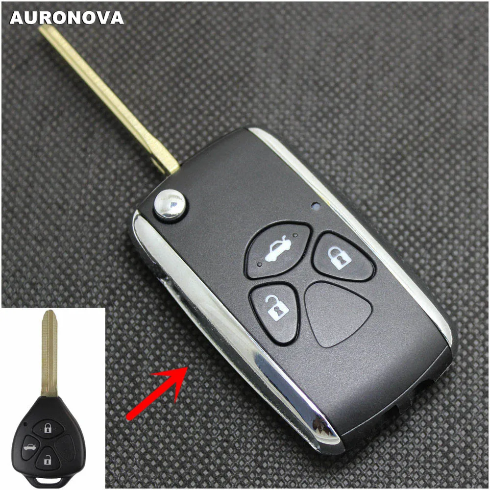 Auronva обновление флип складной ключ оболочки для Toyota Camry 2009 2010 2011 Rav4 2012 Corolla TOY43