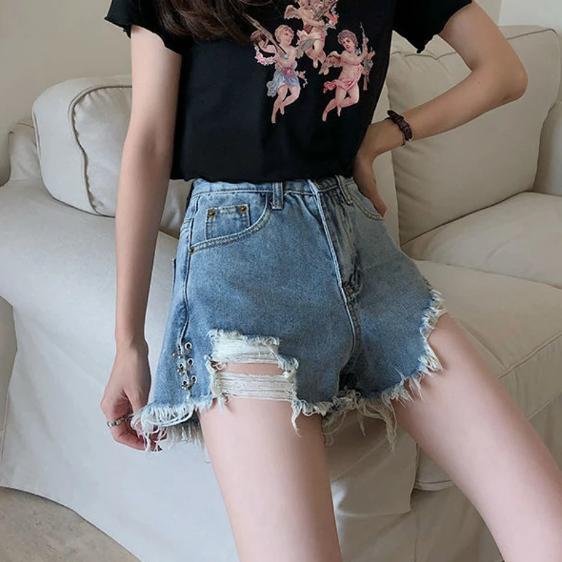 Shorts Women Cool Distressed Fashion Students Trendy All-match Summer Solid Casual Oversize S-5XL Hole Denim Ulzzang High Waist
Shorts Women Cool Distressed Fashion Students Trendy All-match Summer Solid Casual Oversize S-5XL Hole Denim Ulzzang High Waist