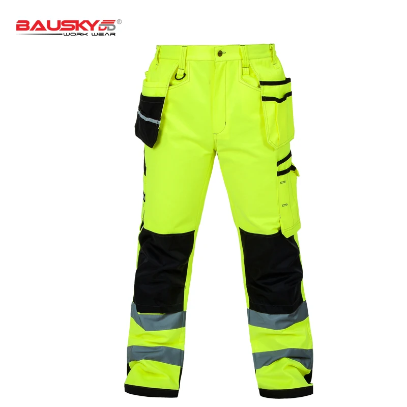 Functional reflective clothing work trousers cargo work pants Fluorescent yellow tool pockets reflective pants
Functional reflective clothing work trousers cargo work pants Fluorescent yellow tool pockets reflective pants