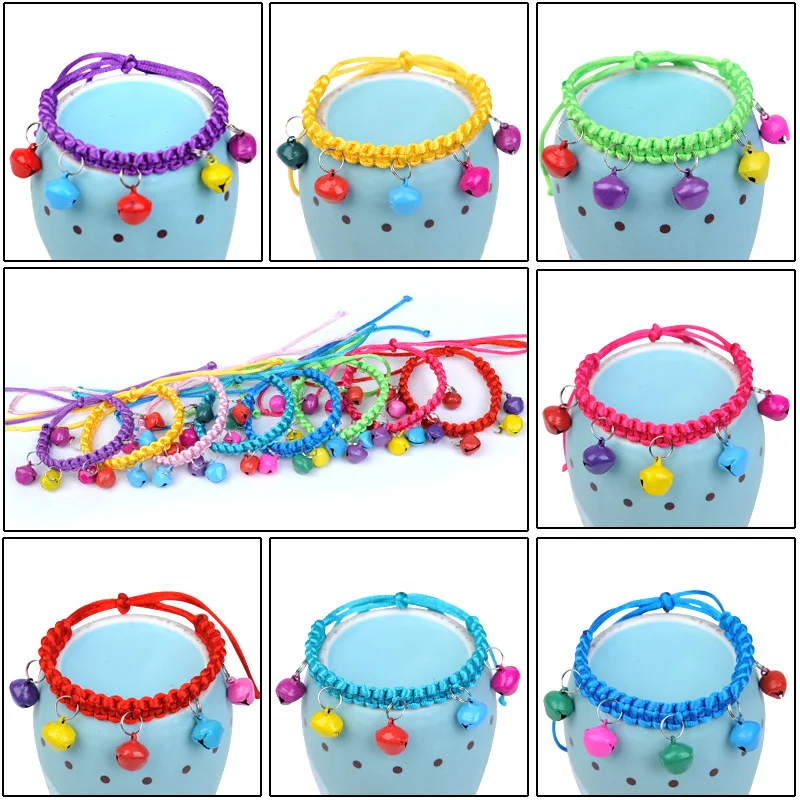 Colored rope hand woven Necklace cat collar paint baking Bell dog collar pet jewelry dog collars pet accessories
Colored rope hand woven Necklace cat collar paint baking Bell dog collar pet jewelry dog collars pet accessories