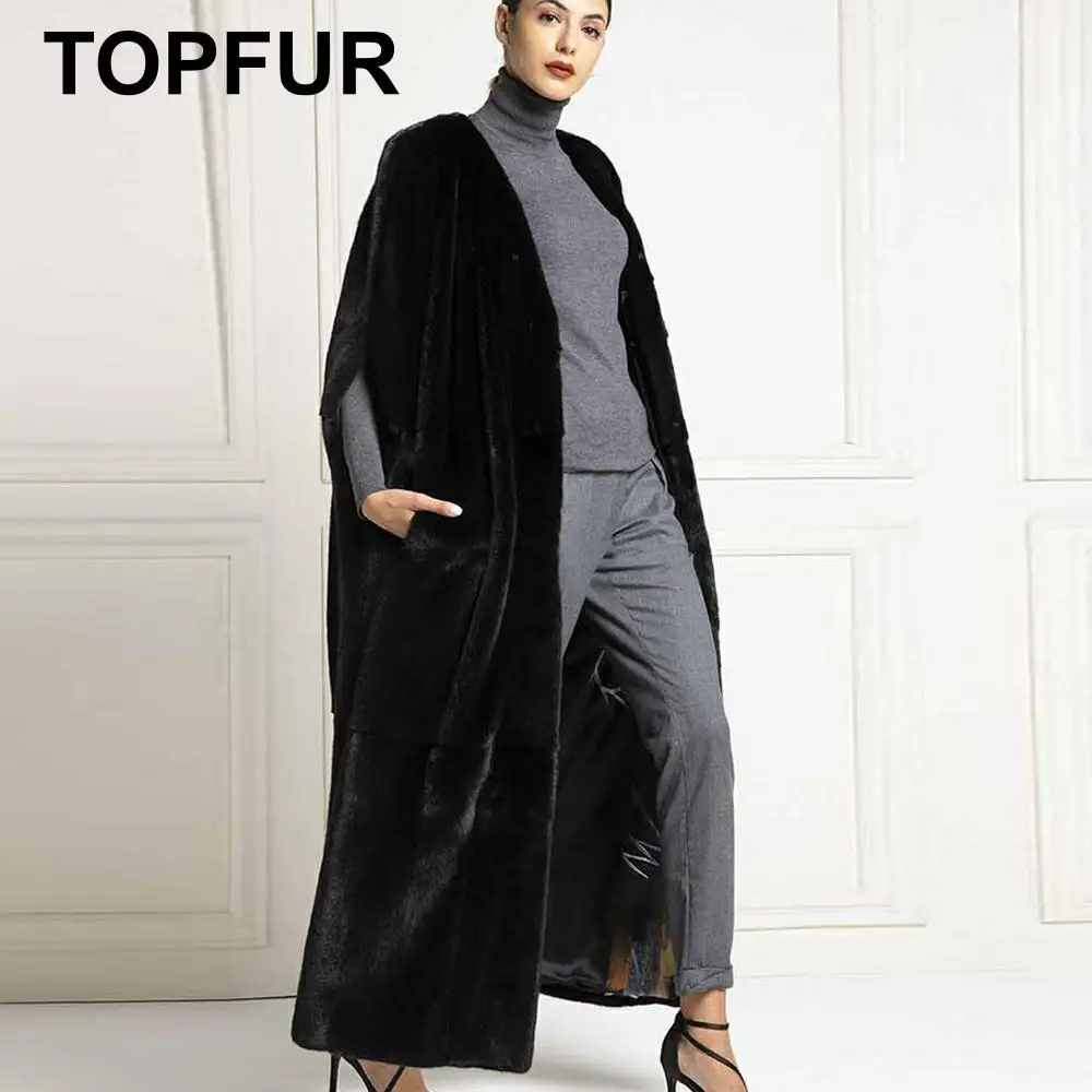 TOPFUR Winter X-Long Real Fur Coat Women Real Fur Customized Natural Real Mink Fur Coat Women Half Sleeves Full Pelt V-Neck
TOPFUR Winter X-Long Real Fur Coat Women Real Fur Customized Natural Real Mink Fur Coat Women Half Sleeves Full Pelt V-Neck