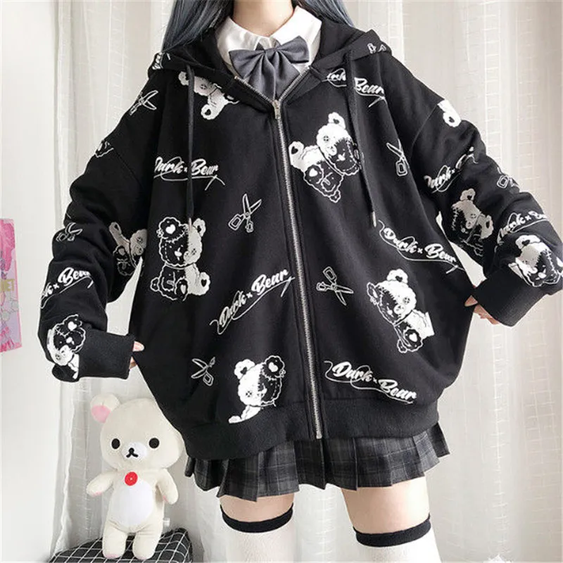 Black Cartoon Bear Hoodie Streetwear Hip Hop Women Gothic Sweatshirts Casual Autumn High Street Hoodies Funny Harajuku Tops Male
Black Cartoon Bear Hoodie Streetwear Hip Hop Women Gothic Sweatshirts Casual Autumn High Street Hoodies Funny Harajuku Tops Male