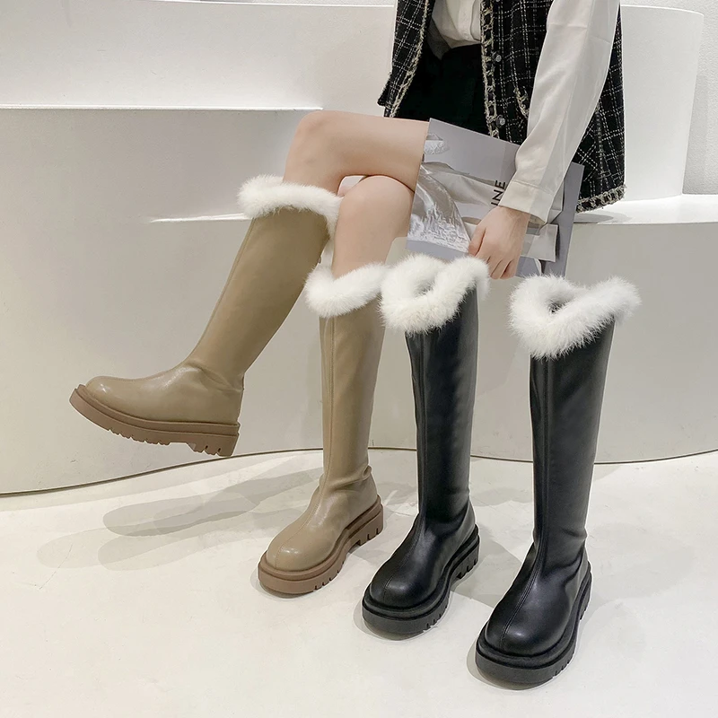 2021 NEW Women Knee-High Winter Riding Fashion Short Plush Round Toe Boots Shoes Woman Zipper Leather Female Equestrian Size 42
2021 NEW Women Knee-High Winter Riding Fashion Short Plush Round Toe Boots Shoes Woman Zipper Leather Female Equestrian Size 42