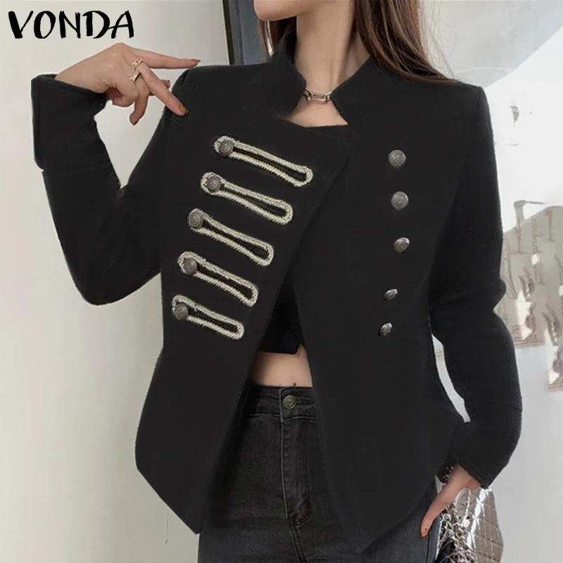 Office Women Jackets 2021 VONDA Winter Solid Color Elegant Coats Autumn Casual Long Sleeve Pleated Button Up Coats Streetwear
Office Women Jackets 2021 VONDA Winter Solid Color Elegant Coats Autumn Casual Long Sleeve Pleated Button Up Coats Streetwear