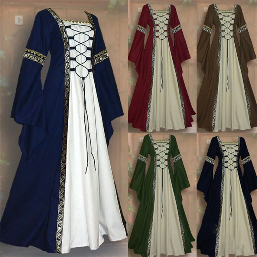 Gothic Medieval Dress Cosplay Carnival Halloween Costume for Women Retro Vestidos Court Long Robe Noble Princess Palace Party
Gothic Medieval Dress Cosplay Carnival Halloween Costume for Women Retro Vestidos Court Long Robe Noble Princess Palace Party