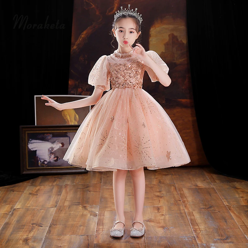 Pink Girls Birthday Party Dresses Elegant O-Neck Princess Sequin Tulle Short Flower Girl Dresses For Wedding
Pink Girls Birthday Party Dresses Elegant O-Neck Princess Sequin Tulle Short Flower Girl Dresses For Wedding