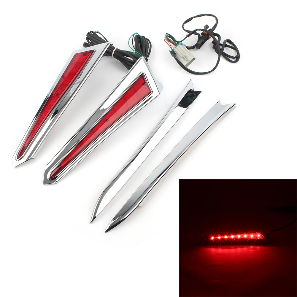 

2pcs Motorcycle Saber Tooth LED Saddlebag Red Brake Accent Lights For Victory Cross Country Tour 106 / Magnum 2010 - 2016