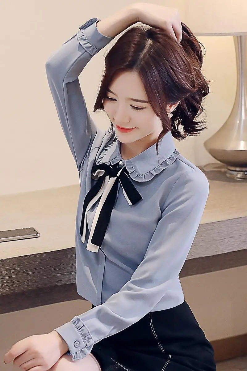 New Long Sleeve Blouse Splicing Simplicity Lapel Bow Chiffon Top Loose Fashion Blouses Comfortable Casual Shirt
New Long Sleeve Blouse Splicing Simplicity Lapel Bow Chiffon Top Loose Fashion Blouses Comfortable Casual Shirt