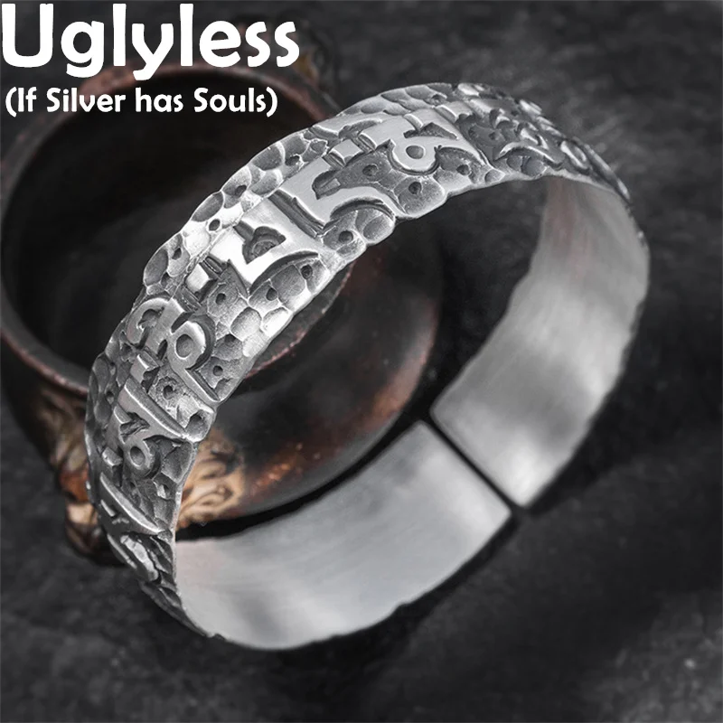 Uglyless 999 Silver Tibetan Language 6-word Mantra Bangles Neutral 20MM Wide Bangles Vintage Thai Silver Vajra Jewelry Buddhism
Uglyless 999 Silver Tibetan Language 6-word Mantra Bangles Neutral 20MM Wide Bangles Vintage Thai Silver Vajra Jewelry Buddhism