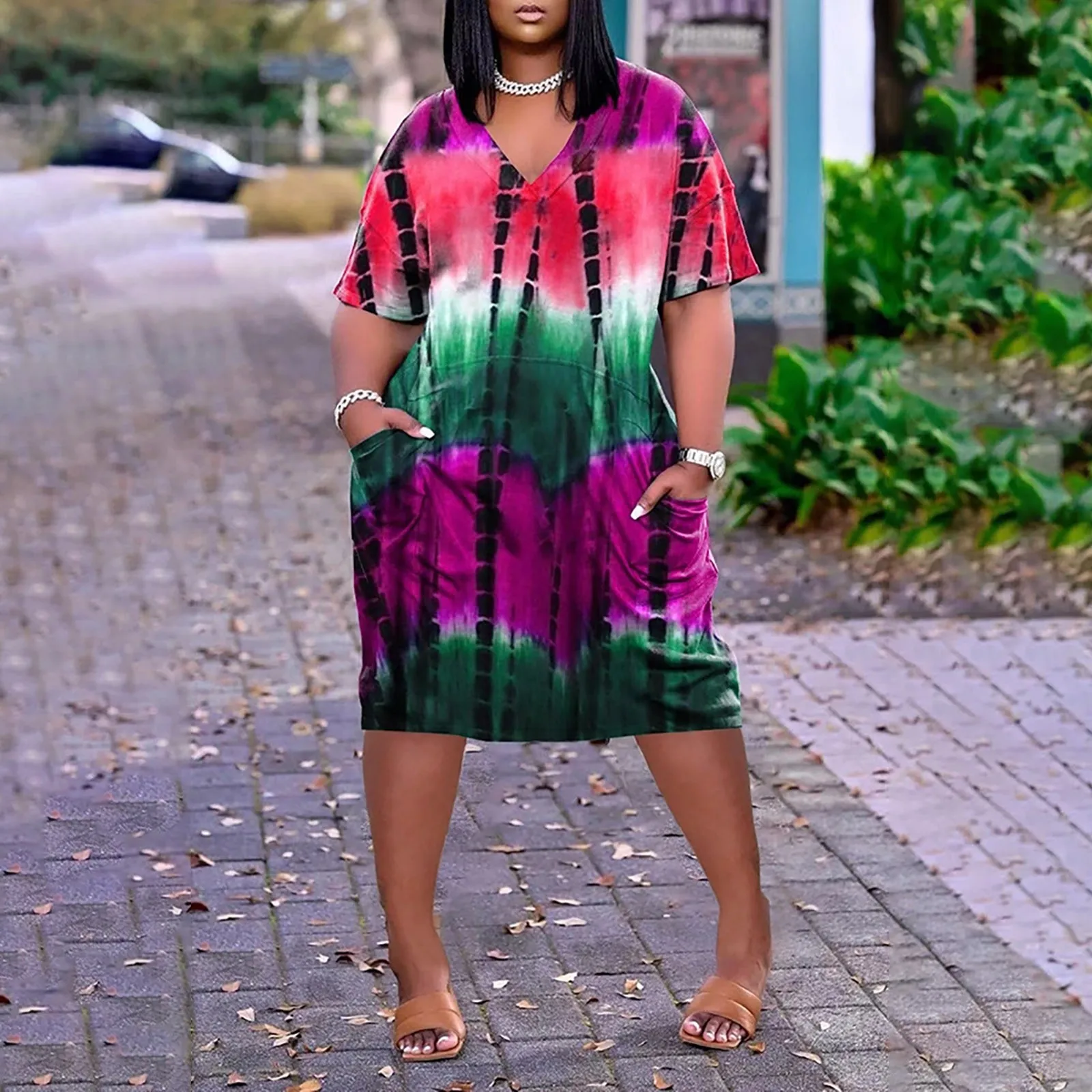Women's Dress Tie-Dye Printed Fashion Casual V-Neck Short Sleeve Strap Open Back Sexy Print Summer Loose Beach Dress Plus Siz#40
Women's Dress Tie-Dye Printed Fashion Casual V-Neck Short Sleeve Strap Open Back Sexy Print Summer Loose Beach Dress Plus Siz#40