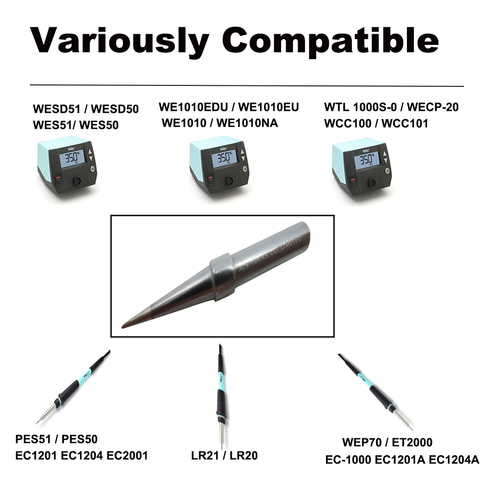 10 PCS ETH Soldering Tip Chisel 0.8mm Fit WELLER WES51 WES50 WESD51 WE1010NA WE1010EU PES51 PES50 LR21 LR20 Iron Welding Bit
10 PCS ETH Soldering Tip Chisel 0.8mm Fit WELLER WES51 WES50 WESD51 WE1010NA WE1010EU PES51 PES50 LR21 LR20 Iron Welding Bit