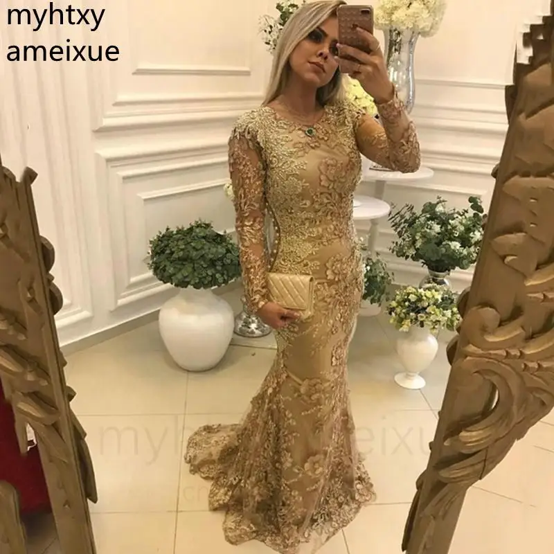 

Vintage Mermaid Mother Of The Bride Dresses 2021 Elegant Long Sleeves Formal Groom Godmother Evening Guests Wedding Party Gowns