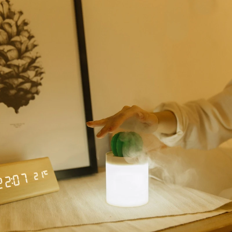 Glowing Potted Cactus Shape Large Capacity Portable Desktop Air Humidifier USB Mist Maker Aroma Essential Oil Diffuser for D0AB
Glowing Potted Cactus Shape Large Capacity Portable Desktop Air Humidifier USB Mist Maker Aroma Essential Oil Diffuser for D0AB