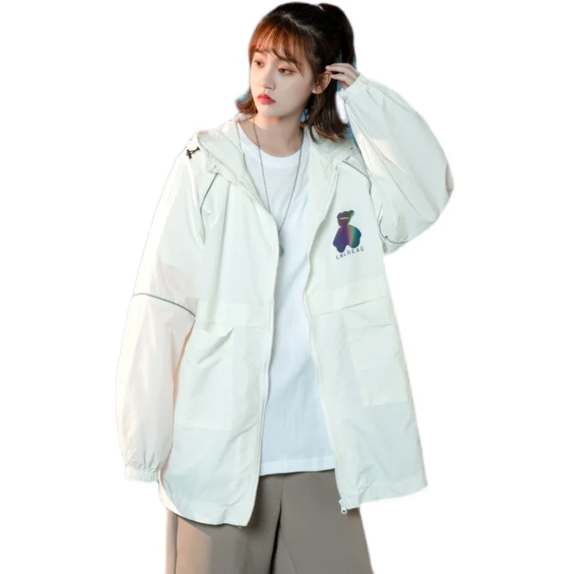 Cartoon Pattern Lovely White Blue Female Hooded Jackets Spring Autumn Casual 2021 Lady Outerwear Korea Style Thin Sunscreen Coat
Cartoon Pattern Lovely White Blue Female Hooded Jackets Spring Autumn Casual 2021 Lady Outerwear Korea Style Thin Sunscreen Coat